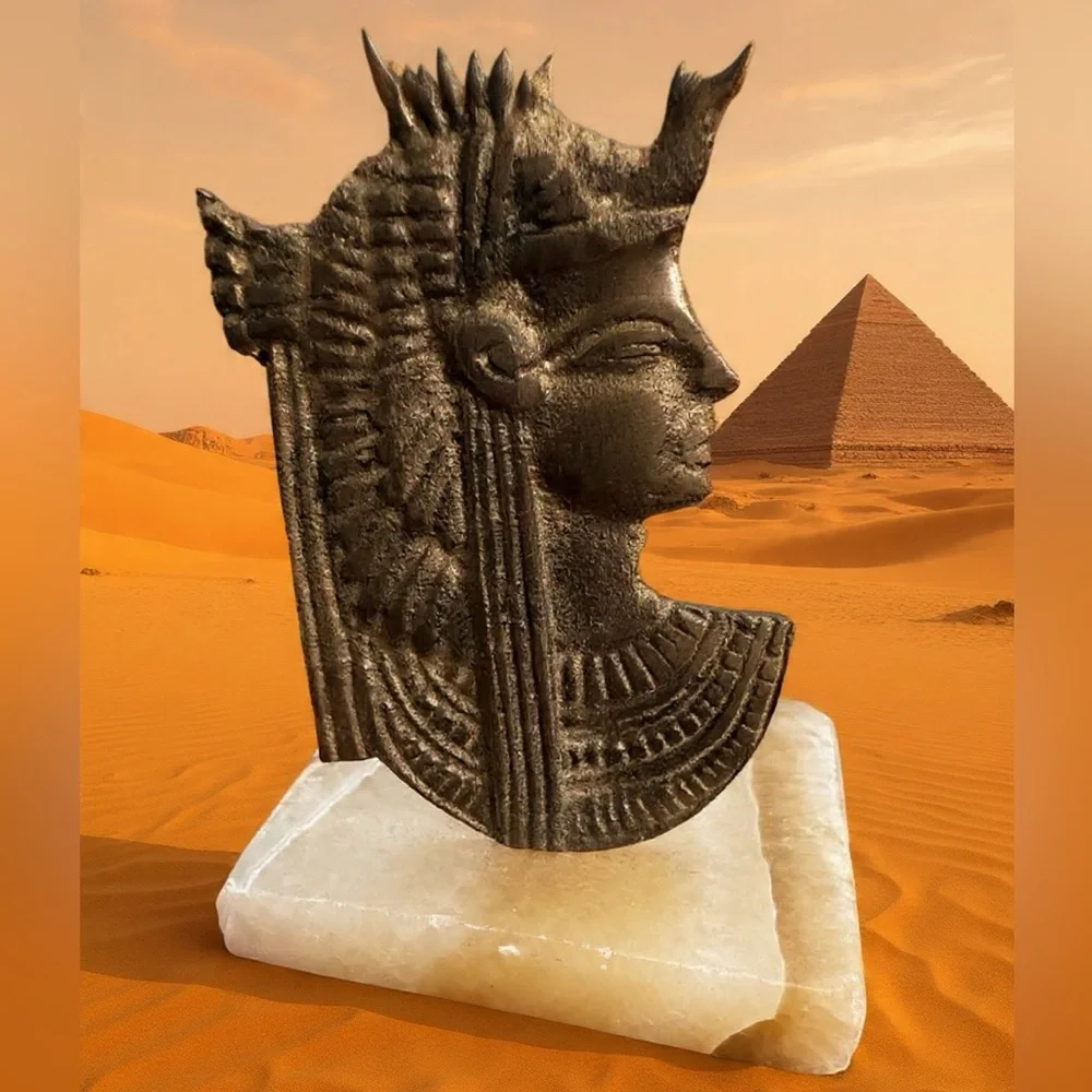 Vintage Antique Style Egyptian Bust Home Accent